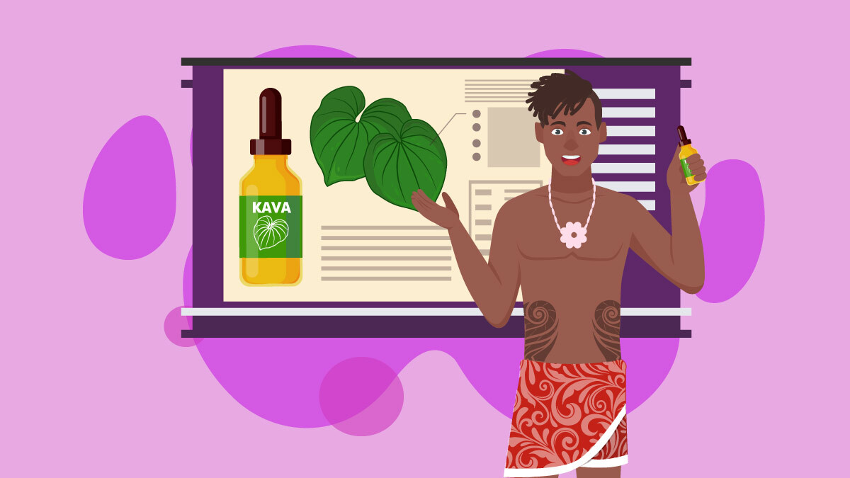 an illustration of Polynesian man giving lessons about Kava